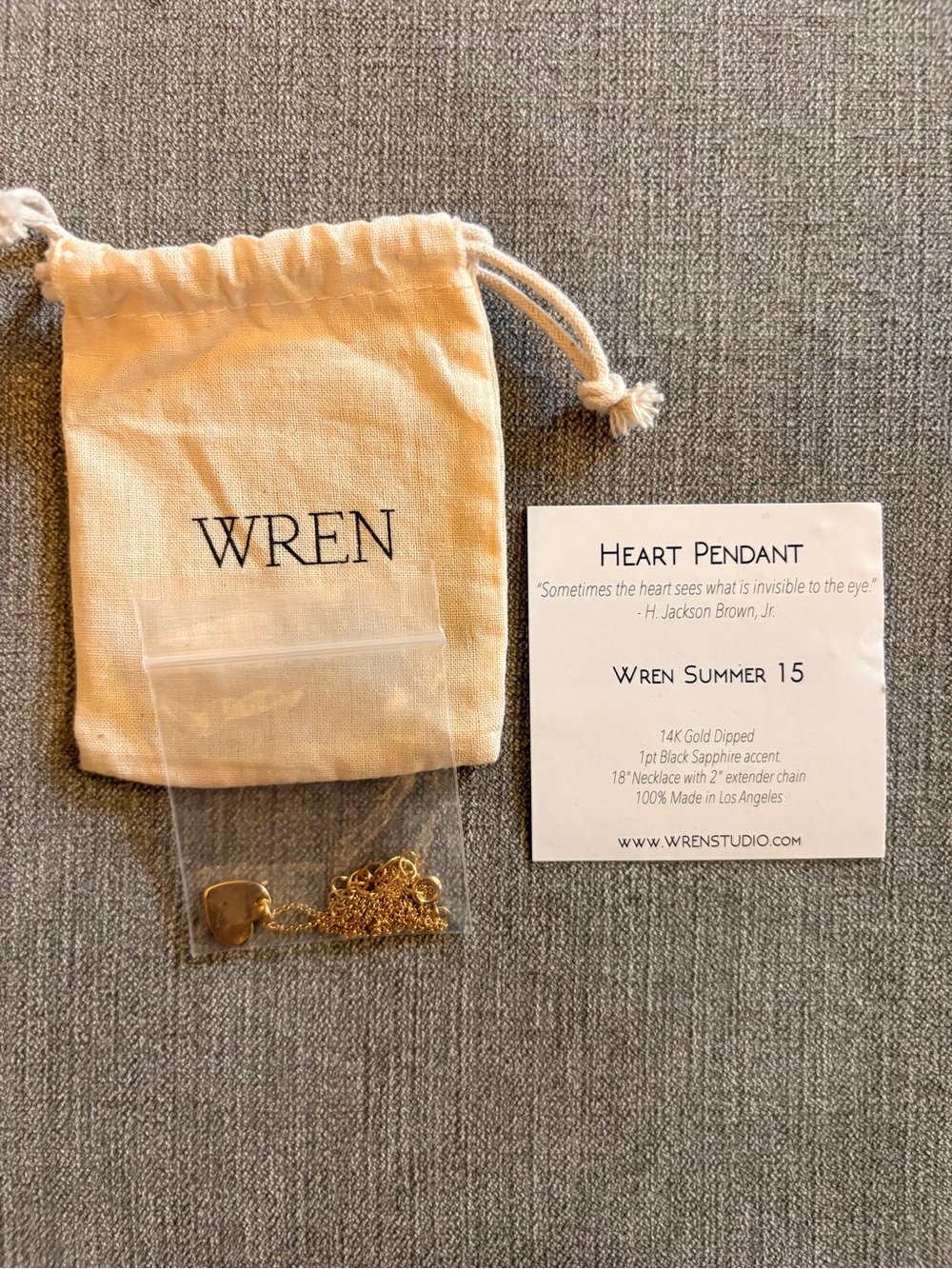 WREN Gold Heart Pendant Necklace - Gold